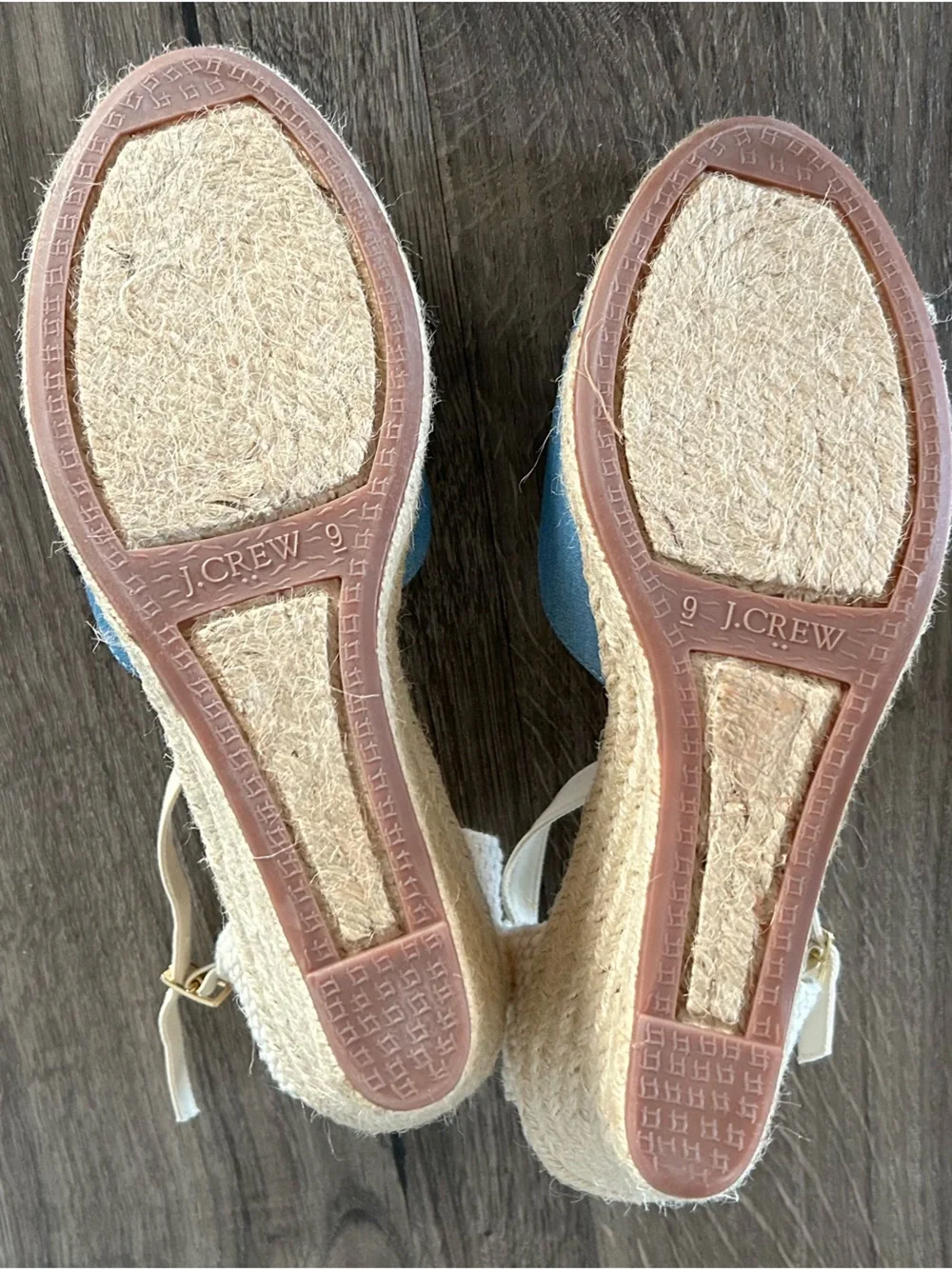 NEW!! J.Crew Blue Chambray Espadrille Wedge Sandals